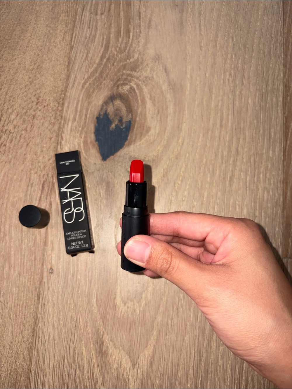 Brand new with Box NARS Explicit Red Lipstick  1.2 g  Shade 863 Unauthorized